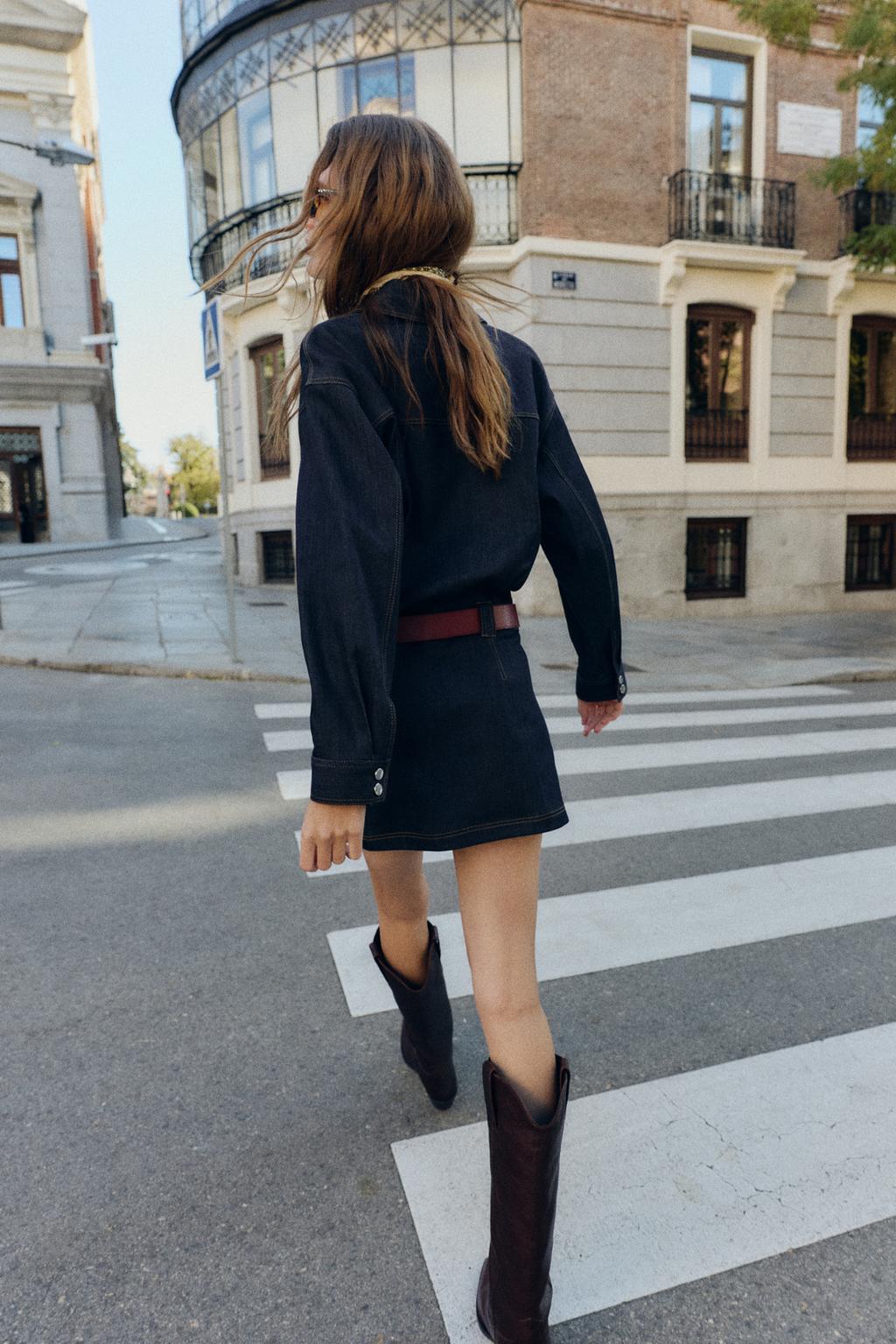 КОРОТКОЕ ДЖИНСОВОЕ ПЛАТЬЕ Z1975 С РЕМНЕМ