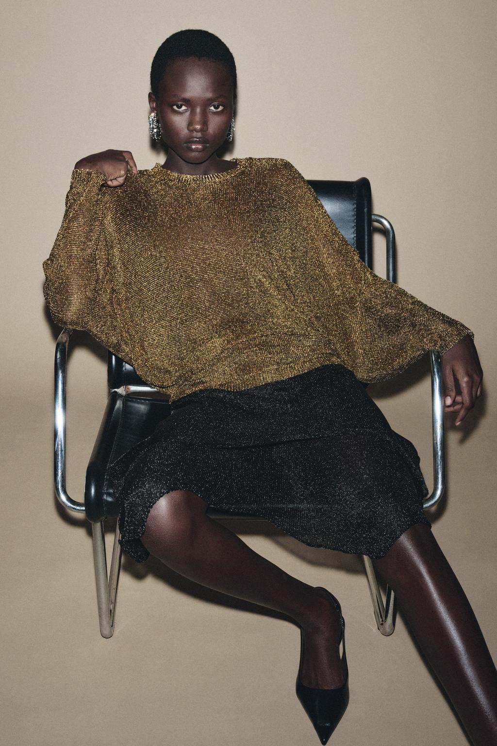 МЕТАЛЛИЗИРОВАННЫЙ ТРИКОТАЖНЫЙ ДЖЕМПЕР