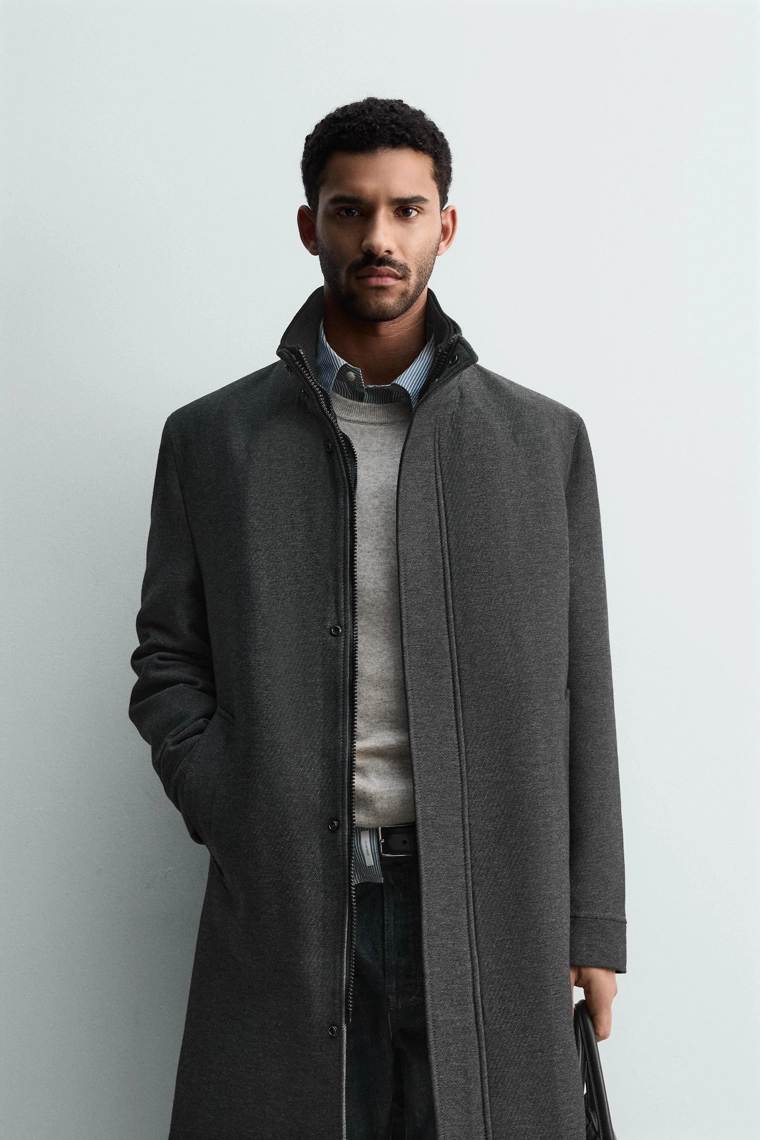 ПАЛЬТО СО СЪЕМНЫМ ВОРОТНИКОМ