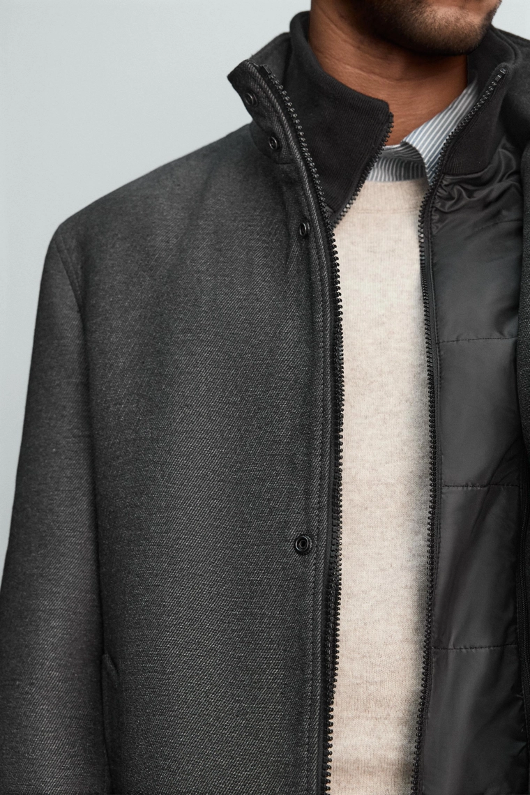 ПАЛЬТО СО СЪЕМНЫМ ВОРОТНИКОМ