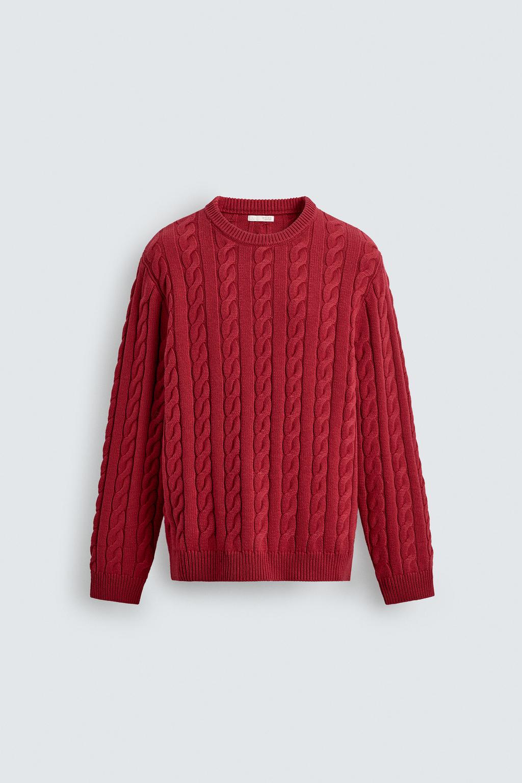 СВИТЕР С УЗОРОМ «КОСЫ»