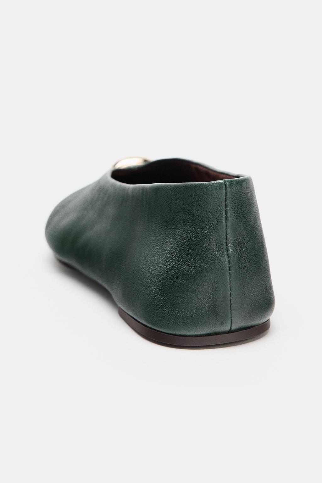 КОЖАНЫЕ БАЛЕТКИ С АППЛИКАЦИЕЙ