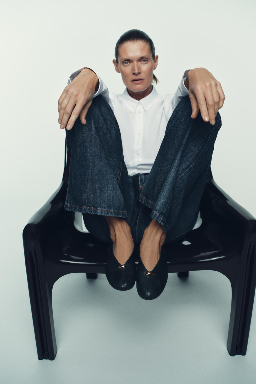 КОЖАНЫЕ БАЛЕТКИ С АППЛИКАЦИЕЙ