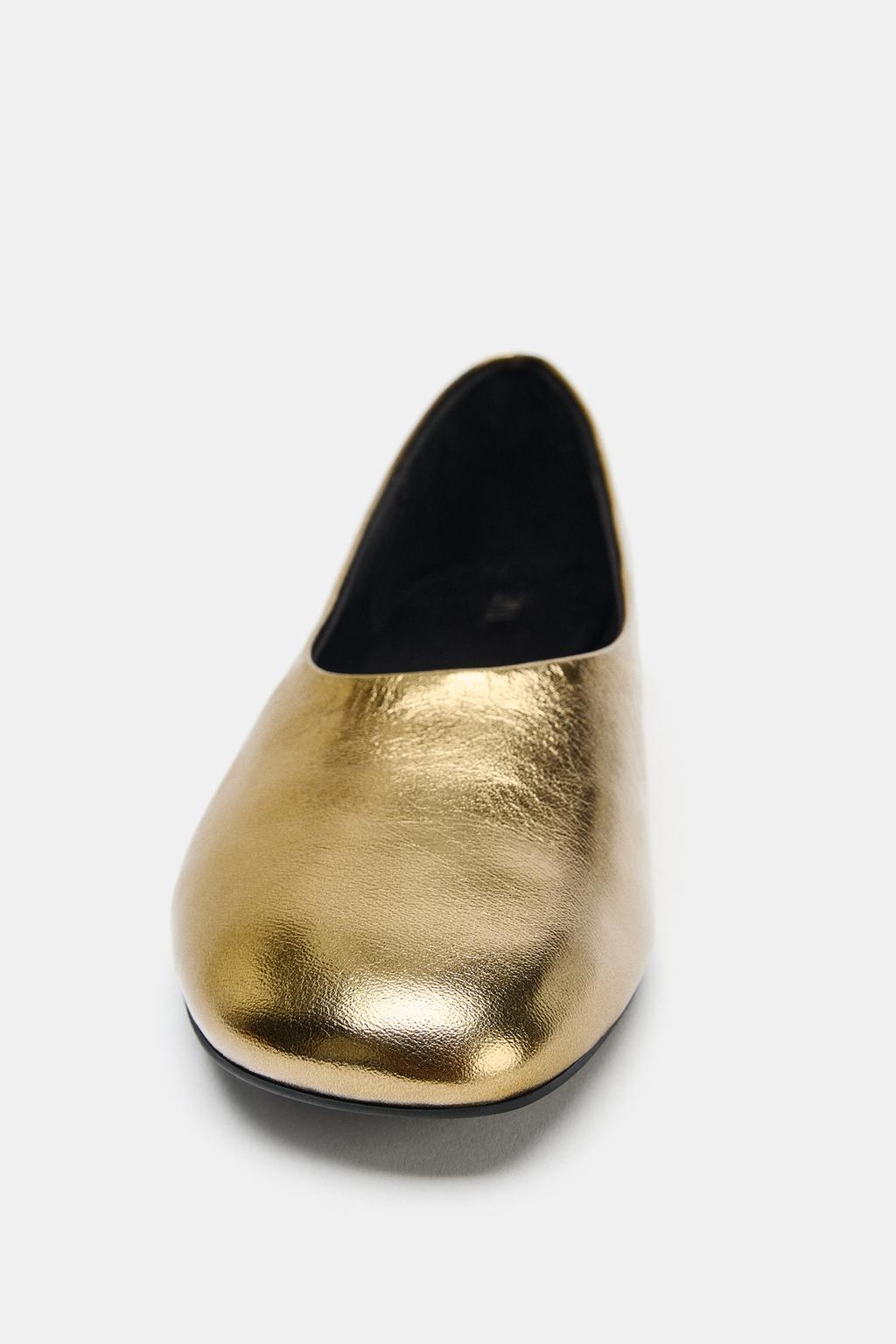 БАЛЕТКИ ИЗ ЛАМИНИРОВАННОЙ КОЖИ