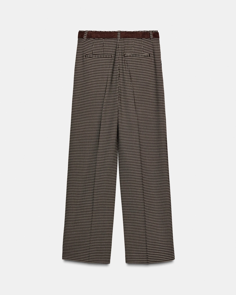 ПРЯМЫЕ БРЮКИ В КЛЕТКУ С ПОЯСОМ