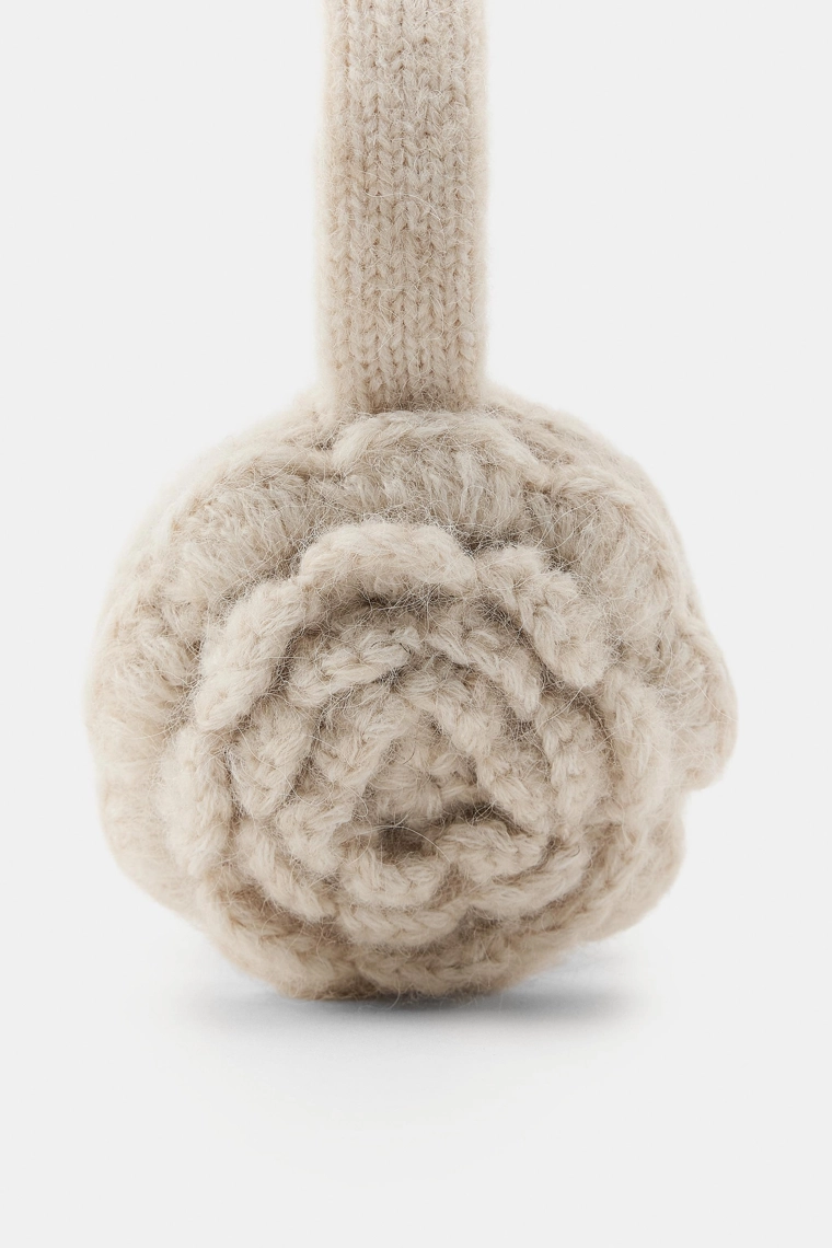 НАУШНИКИ ИЗ КРУЖЕВА КРОШЕ С ЦВЕТОЧНЫМ УЗОРОМ