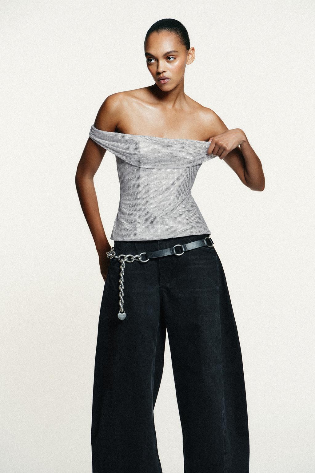 ТОП ИЗ СЕТКИ СО СТРАЗАМИ И ДРАПИРОВКОЙ