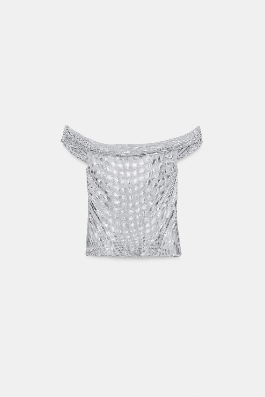 ТОП ИЗ СЕТКИ СО СТРАЗАМИ И ДРАПИРОВКОЙ