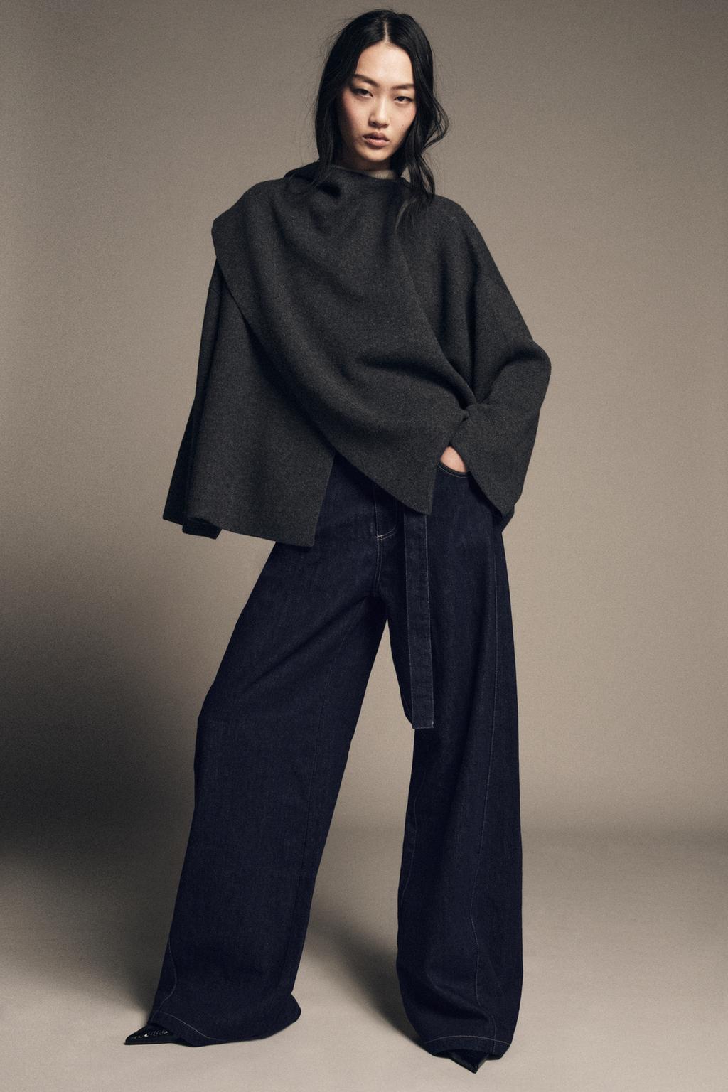 ТРИКОТАЖНАЯ НАКИДКА С ШАРФОМ