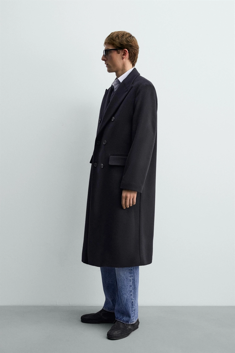 ДВУБОРТНОЕ ПАЛЬТО ИЗ СМЕСОВОЙ ШЕРСТИ AARON LEVINE X ZARA