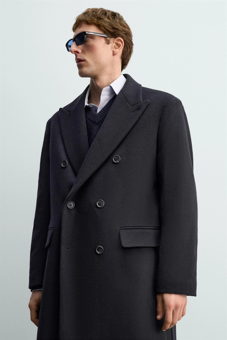 ДВУБОРТНОЕ ПАЛЬТО ИЗ СМЕСОВОЙ ШЕРСТИ AARON LEVINE X ZARA