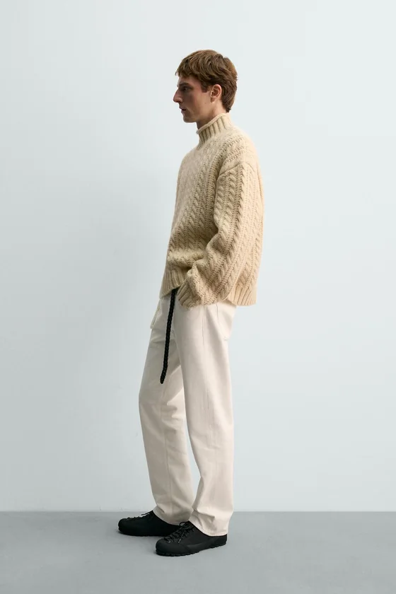 ШЕРСТЯНОЙ СВИТЕР С УЗОРОМ «КОСЫ» AARON LEVINE X ZARA