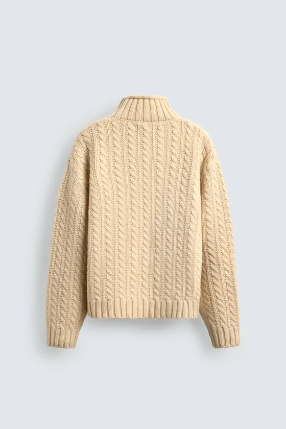 ШЕРСТЯНОЙ СВИТЕР С УЗОРОМ «КОСЫ» AARON LEVINE X ZARA