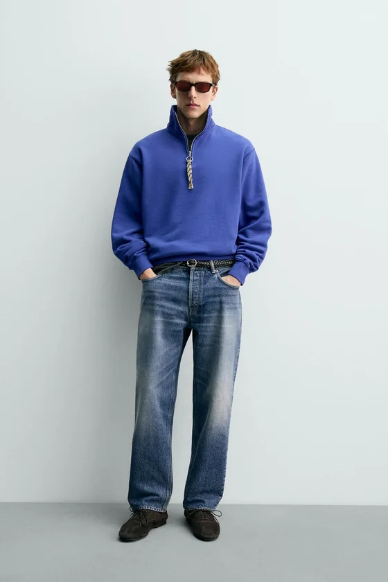 ТОЛСТОВКА С ВОРОТНИКОМ НА МОЛНИИ И ЛЕНТОЙ AARON LEVINE X ZARA
