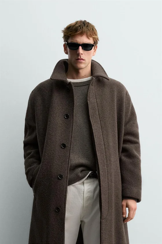 ДВУБОРТНОЕ ПАЛЬТО ИЗ СМЕСОВОЙ ШЕРСТИ MANTECO® AARON LEVINE X ZARA