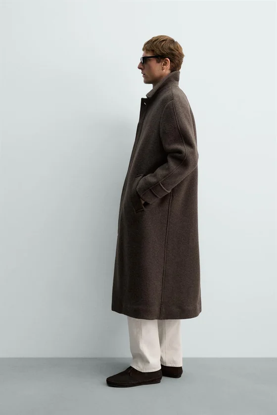 ДВУБОРТНОЕ ПАЛЬТО ИЗ СМЕСОВОЙ ШЕРСТИ MANTECO® AARON LEVINE X ZARA