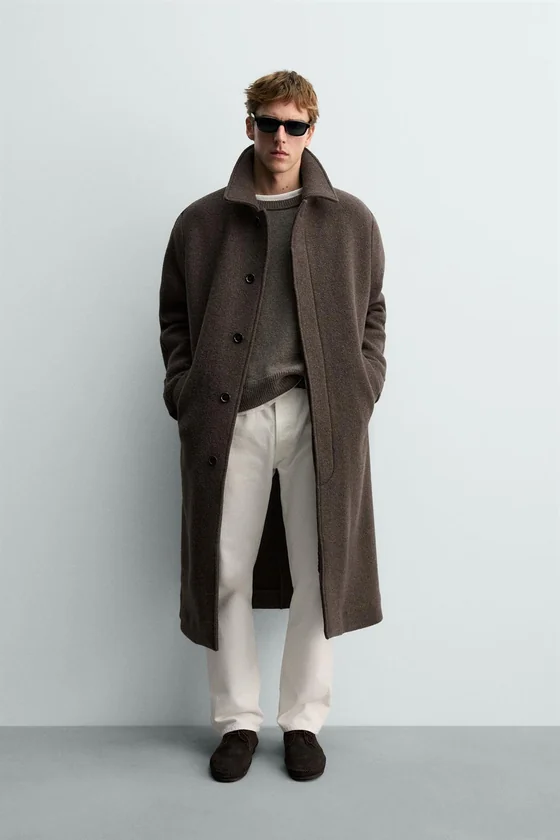 ДВУБОРТНОЕ ПАЛЬТО ИЗ СМЕСОВОЙ ШЕРСТИ MANTECO® AARON LEVINE X ZARA