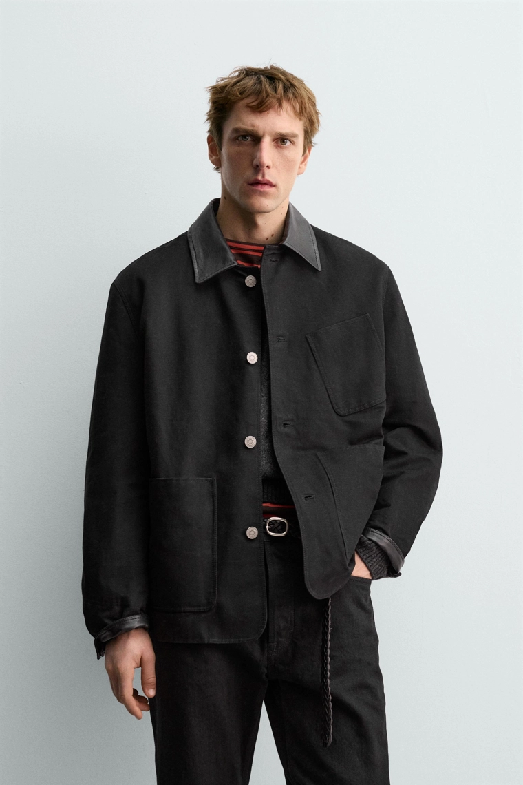 КУРТКА ИЗ КОМБИНИРОВАННОЙ КОЖИ AARON LEVINE X ZARA