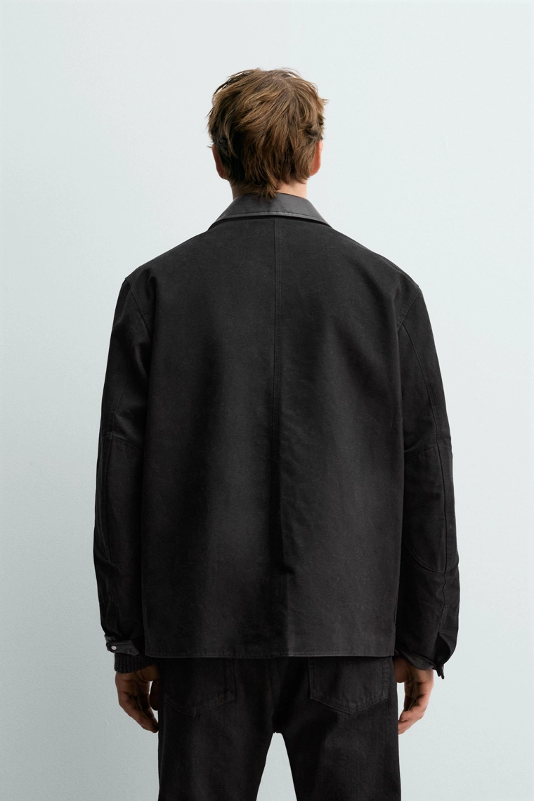 КУРТКА ИЗ КОМБИНИРОВАННОЙ КОЖИ AARON LEVINE X ZARA
