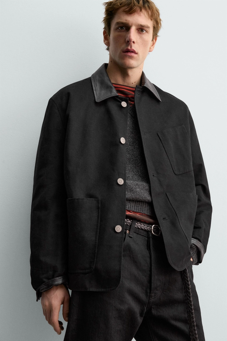 КУРТКА ИЗ КОМБИНИРОВАННОЙ КОЖИ AARON LEVINE X ZARA