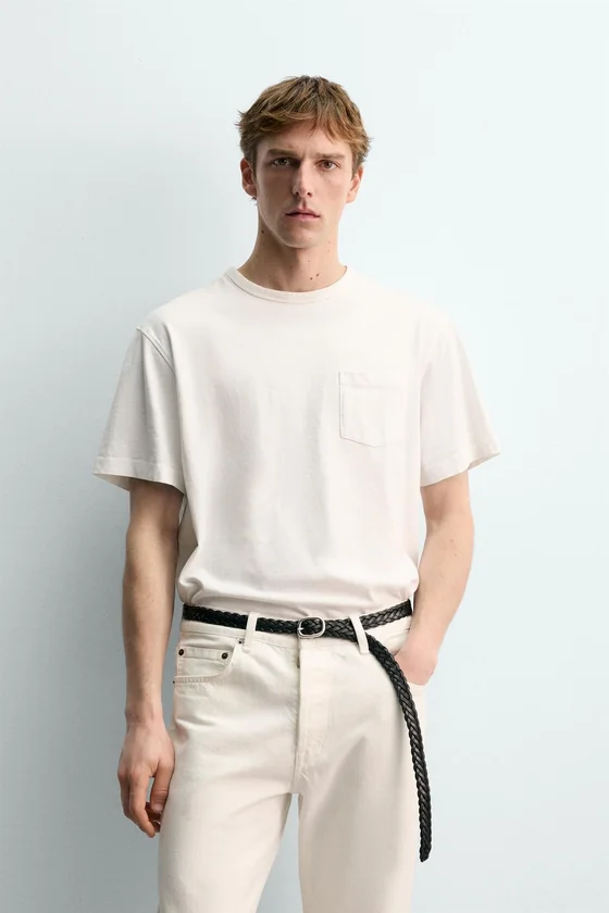 ФУТБОЛКА С КАРМАНОМ AARON LEVINE X ZARA