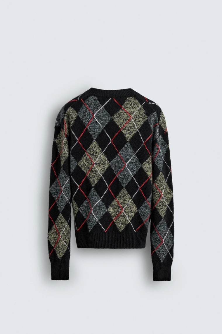 СВИТЕР В РОМБЫ ИЗ 100% КАШЕМИРА AARON LEVINE X ZARA
