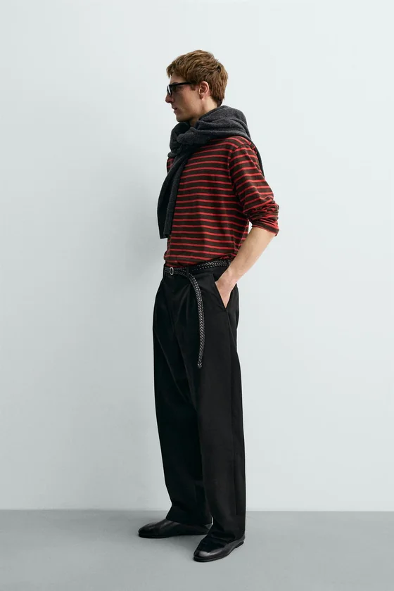 ЖАККАРДОВАЯ ФУТБОЛКА В ПОЛОСКУ AARON LEVINE X ZARA