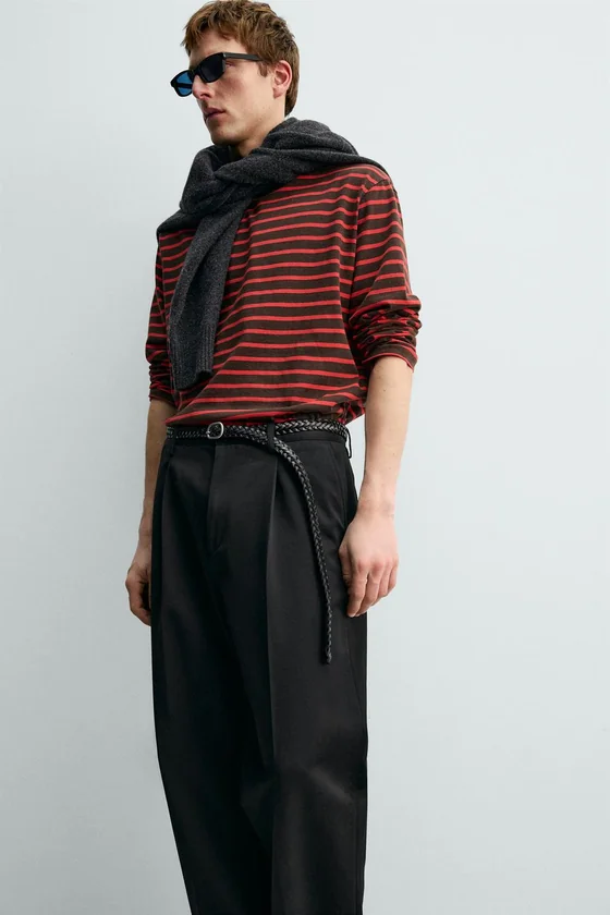 ЖАККАРДОВАЯ ФУТБОЛКА В ПОЛОСКУ AARON LEVINE X ZARA