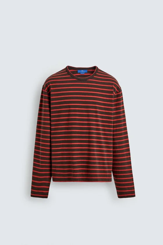 ЖАККАРДОВАЯ ФУТБОЛКА В ПОЛОСКУ AARON LEVINE X ZARA