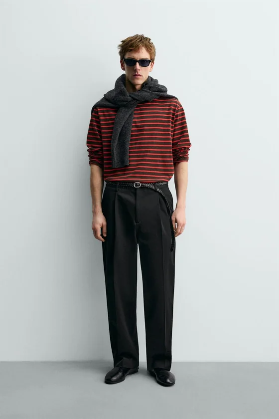 ЖАККАРДОВАЯ ФУТБОЛКА В ПОЛОСКУ AARON LEVINE X ZARA