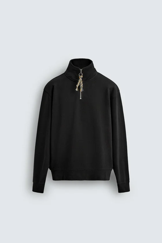 ТОЛСТОВКА С ВОРОТНИКОМ НА МОЛНИИ И ЛЕНТОЙ AARON LEVINE X ZARA