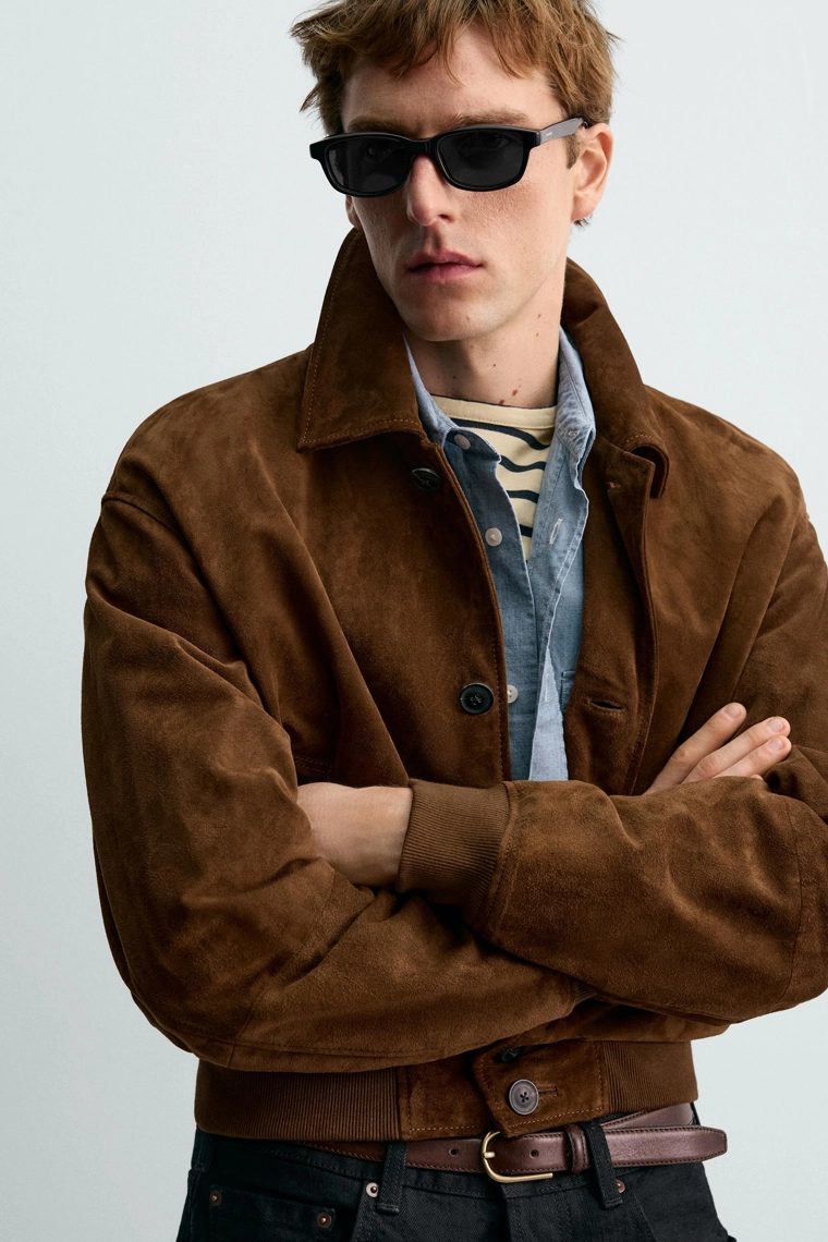УКОРОЧЕННАЯ КУРТКА ИЗ ЗАМШИ AARON LEVINE X ZARA
