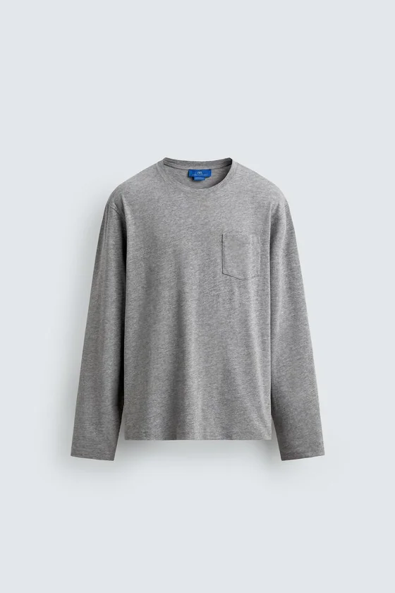 ФУТБОЛКА С ДЛИННЫМИ РУКАВАМИ И НАГРУДНЫМ КАРМАНОМ AARON LEVINE X ZARA