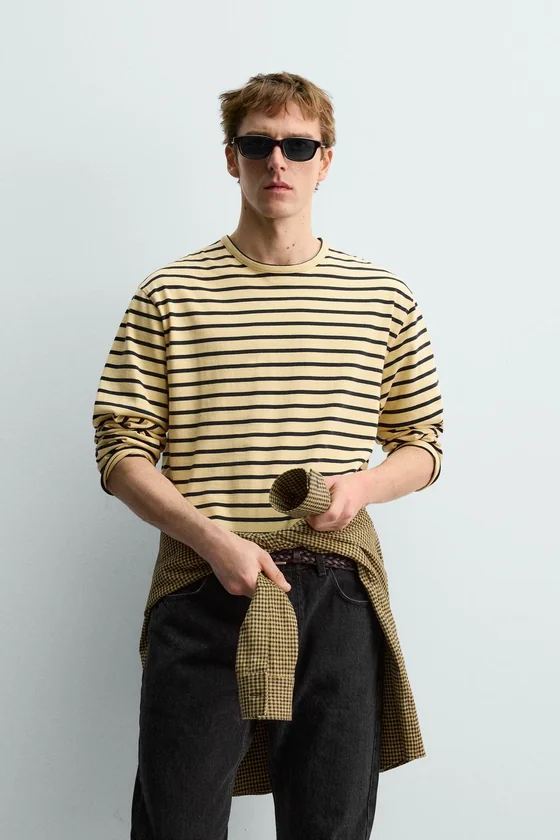 ЖАККАРДОВАЯ ФУТБОЛКА В ПОЛОСКУ AARON LEVINE X ZARA