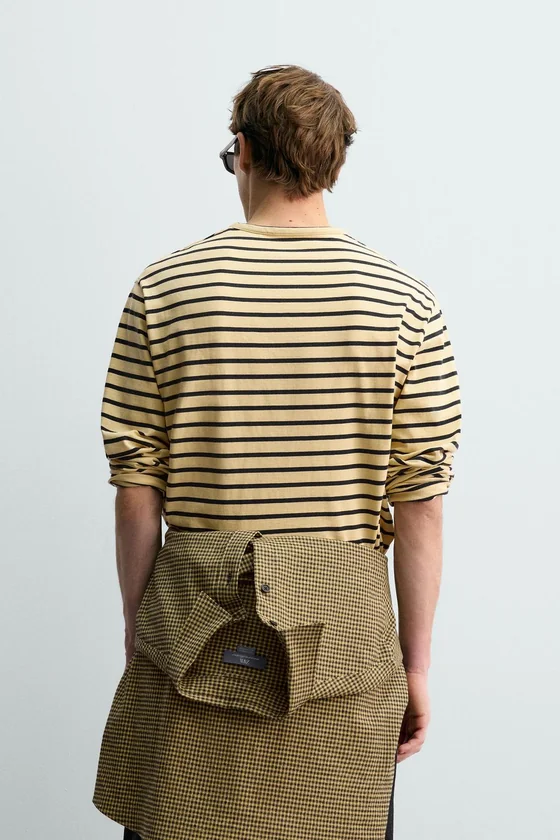 ЖАККАРДОВАЯ ФУТБОЛКА В ПОЛОСКУ AARON LEVINE X ZARA