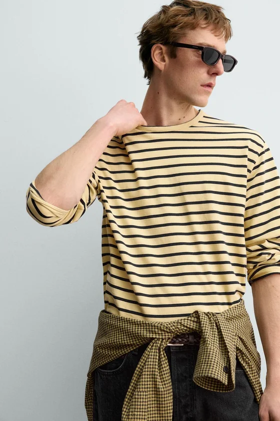 ЖАККАРДОВАЯ ФУТБОЛКА В ПОЛОСКУ AARON LEVINE X ZARA