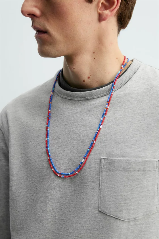 НАБОР ИЗ ДВУХ КОНТРАСТНЫХ ОЖЕРЕЛИЙ AARON LEVINE X ZARA