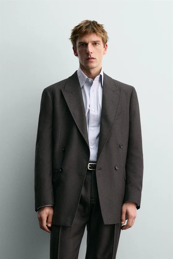 ДВУБОРТНЫЙ КОСТЮМНЫЙ БЛЕЙЗЕР ИЗ ШЕРСТИ AARON LEVINE X ZARA