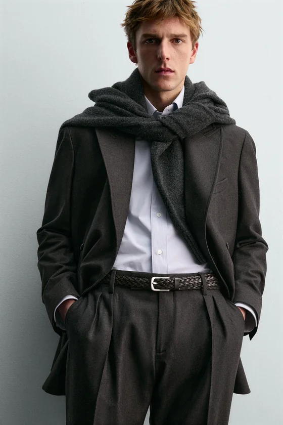ДВУБОРТНЫЙ КОСТЮМНЫЙ БЛЕЙЗЕР ИЗ ШЕРСТИ AARON LEVINE X ZARA