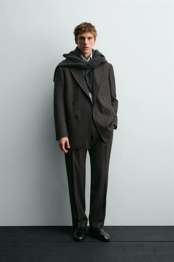 ДВУБОРТНЫЙ КОСТЮМНЫЙ БЛЕЙЗЕР ИЗ ШЕРСТИ AARON LEVINE X ZARA