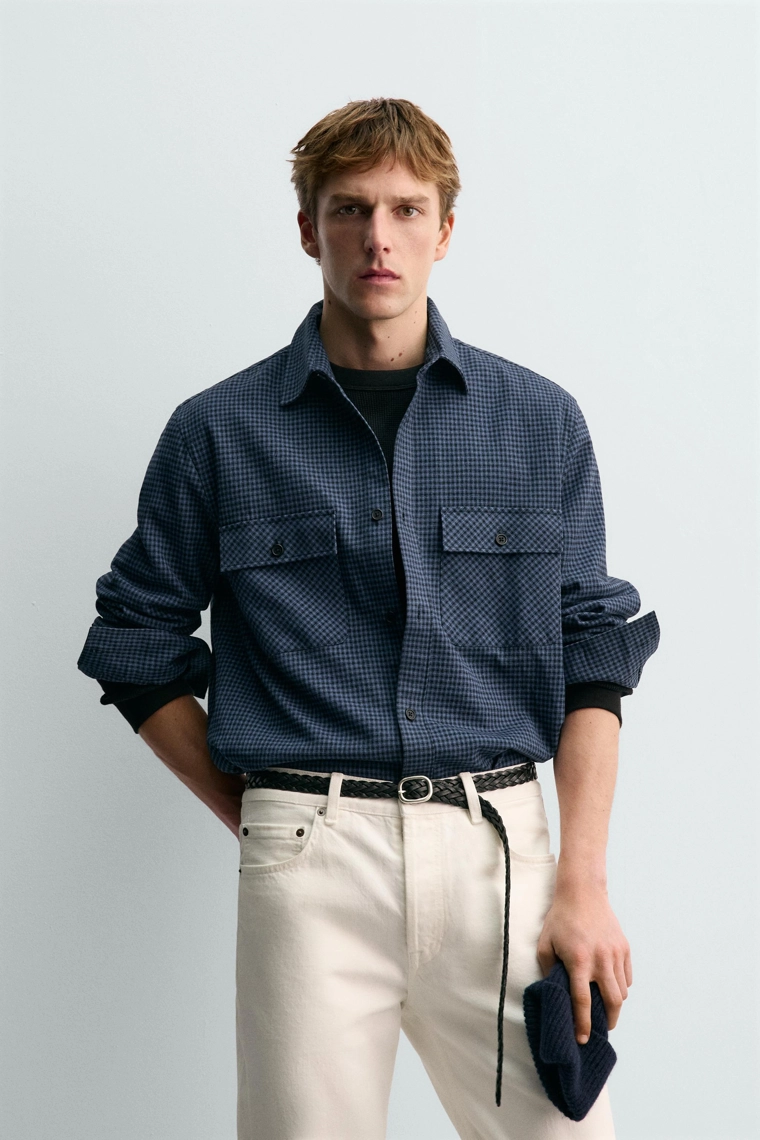 ФЛАНЕЛЕВАЯ РУБАШКА В КЛЕТКУ AARON LEVINE X ZARA