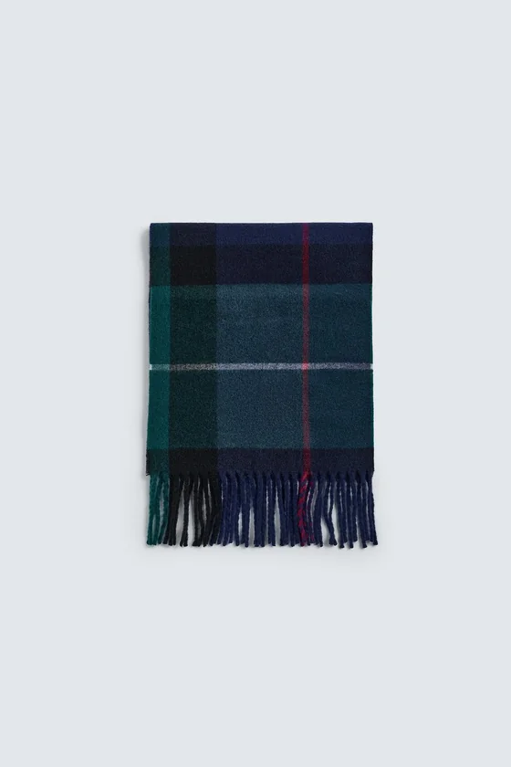 ШАРФ ИЗ СМЕСОВОЙ ШЕРСТИ В КЛЕТКУ — AARON LEVINE X ZARA