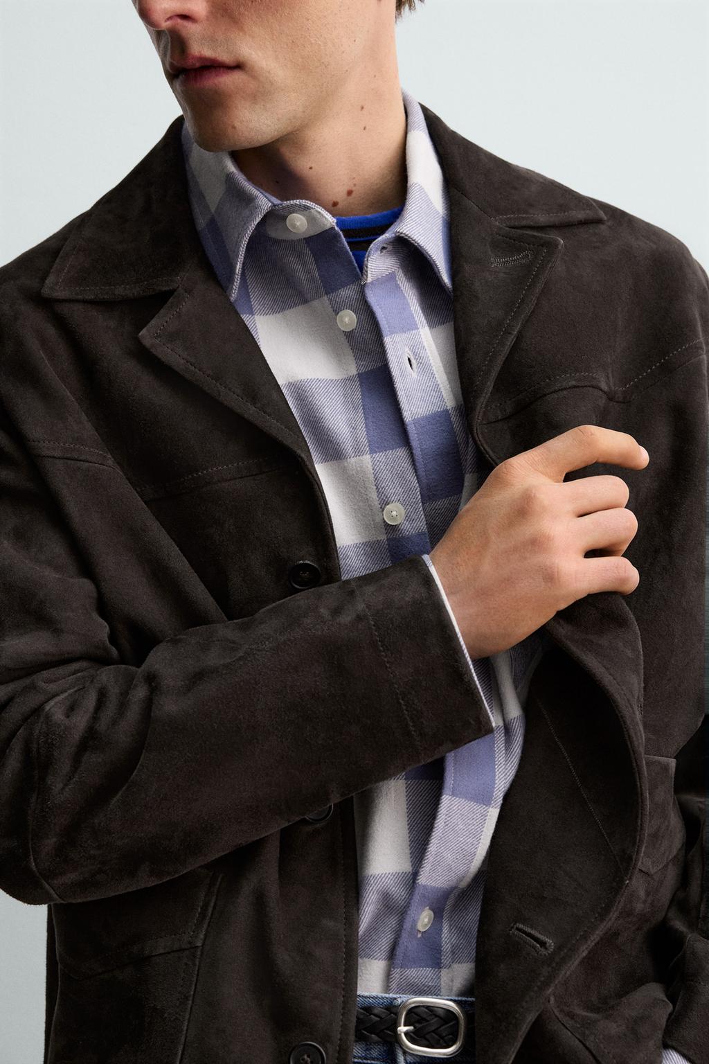 КУРТКА-РУБАШКА ИЗ ЗАМШИ AARON LEVINE X ZARA