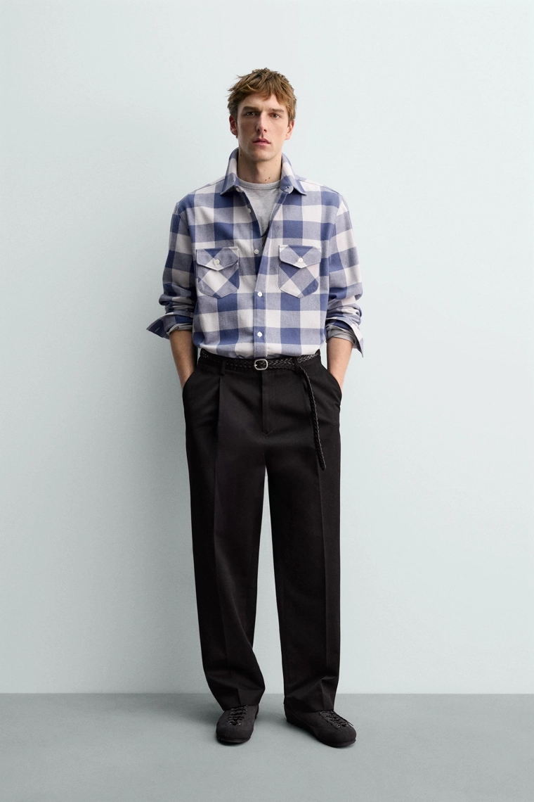 ФЛАНЕЛЕВАЯ РУБАШКА В КЛЕТКУ AARON LEVINE X ZARA