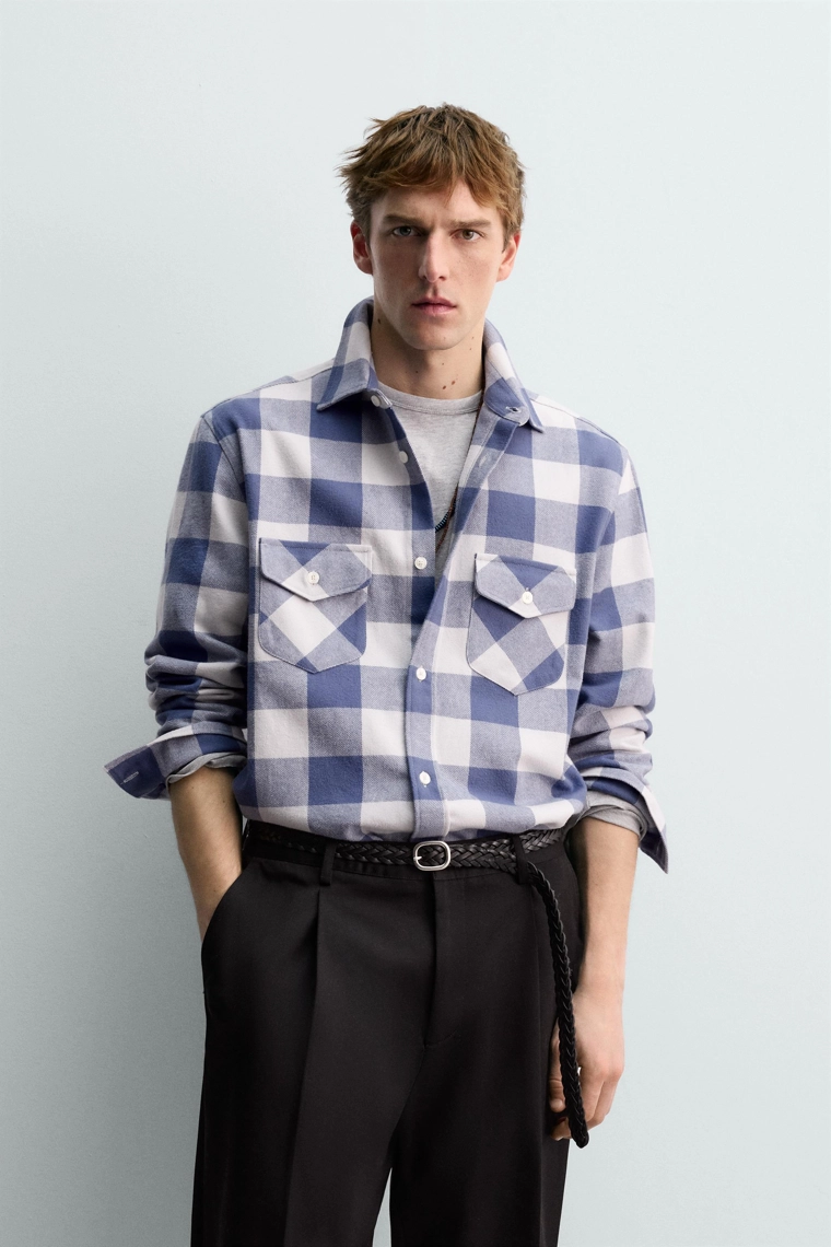 ФЛАНЕЛЕВАЯ РУБАШКА В КЛЕТКУ AARON LEVINE X ZARA