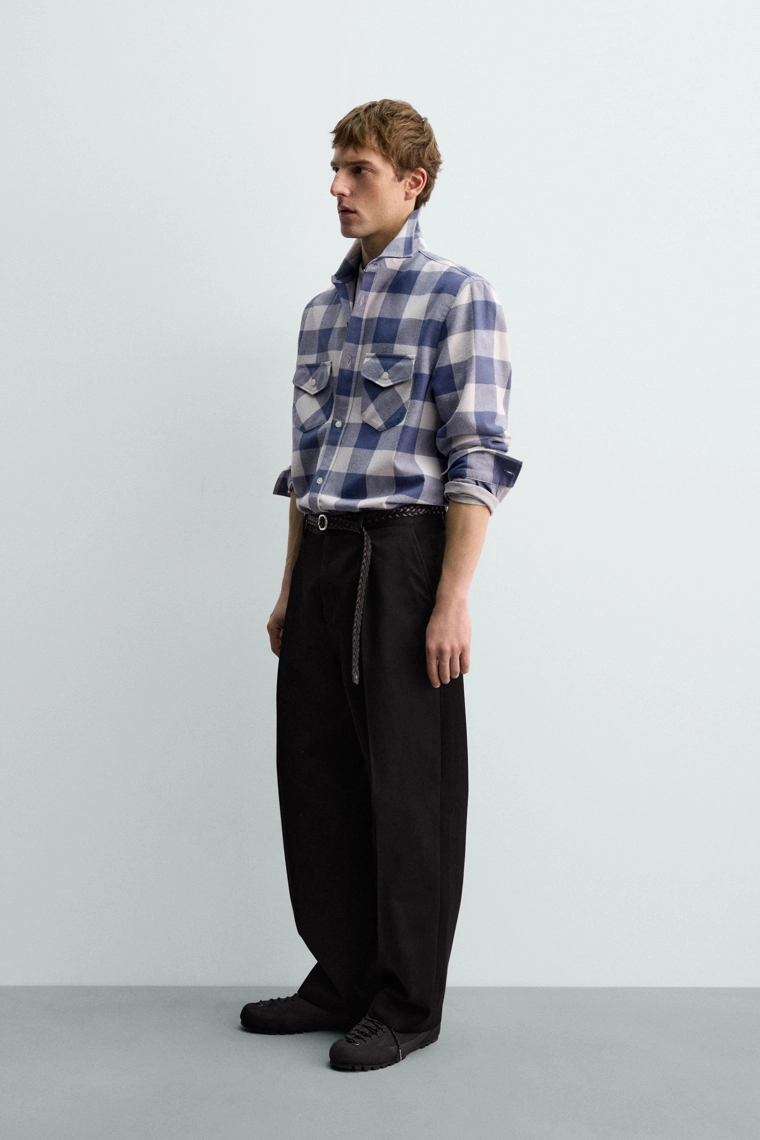 ФЛАНЕЛЕВАЯ РУБАШКА В КЛЕТКУ AARON LEVINE X ZARA