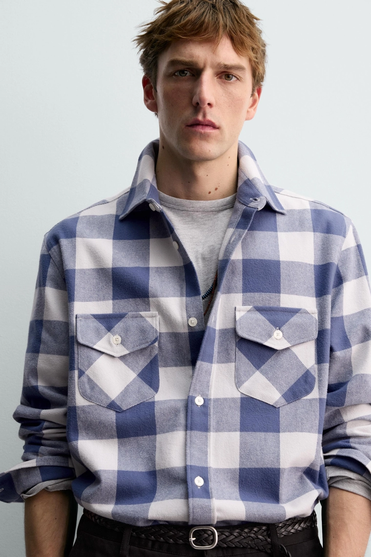 ФЛАНЕЛЕВАЯ РУБАШКА В КЛЕТКУ AARON LEVINE X ZARA