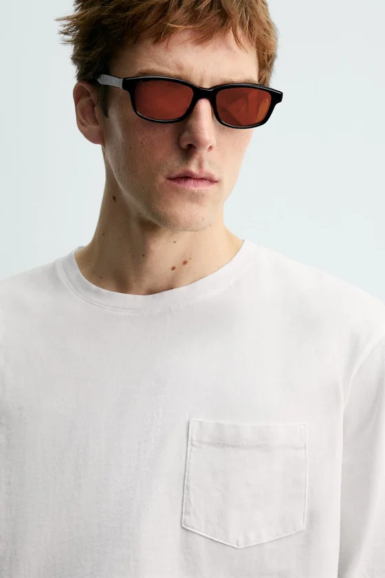 Майка с длинным рукавом и карманом aaron levine x zara