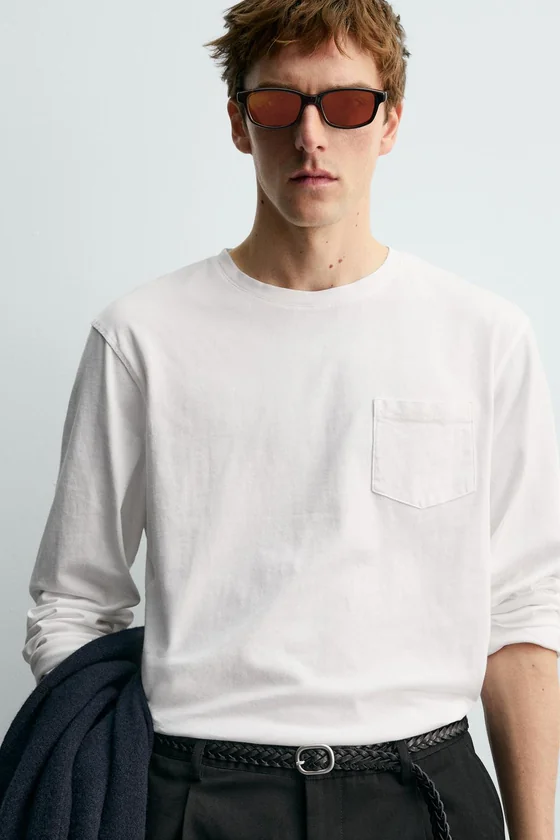 Майка с длинным рукавом и карманом aaron levine x zara