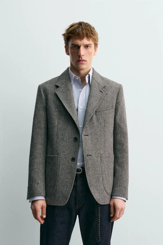 БЛЕЙЗЕР ИЗ 100% ШЕРСТИ AARON LEVINE X ZARA